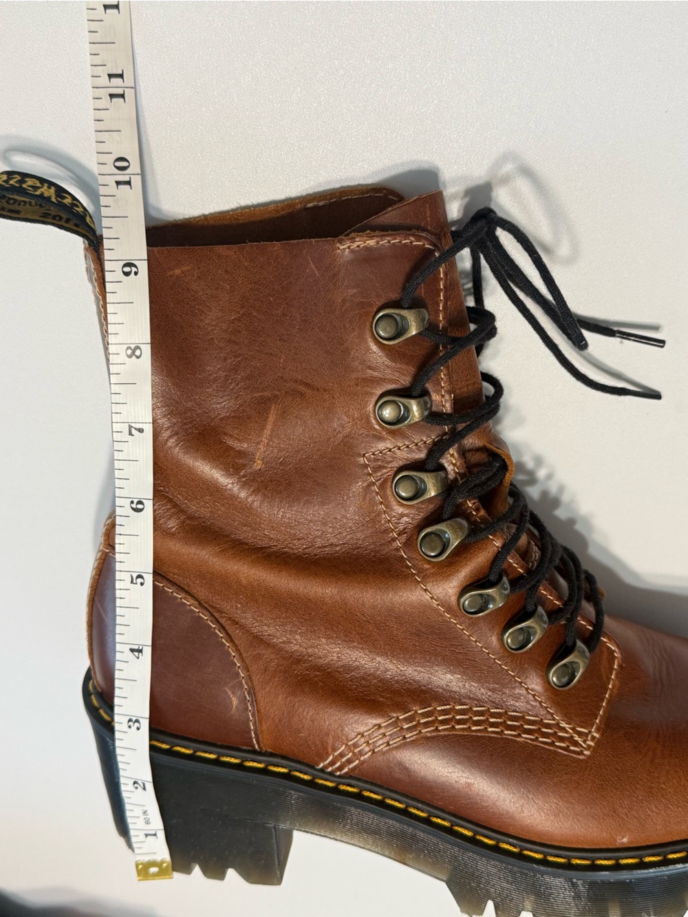 Dr. Martens Brown Leather Lace-Up Combat Boots - Picture 16 of 16